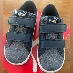 Puma Kids Dark Blue and Sparkling Sneakers New